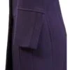AB35 Manga Abrigo para Dama Arriba de la Rodilla Cruzado Tipo Militar Morado MEHR licht