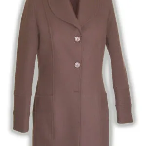 AB36 Abrigo para Dama Recto 3/4 Solapa Redonda Cafe MEHR licht